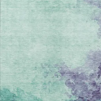 5' X 8' Blue And Purple Abstract Washable Indoor Outdoor Area Rug