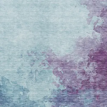 10' X 14' Sky Blue And Purple Abstract Washable Indoor Outdoor Area Rug