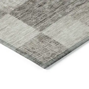 3' X 5' Beige And Gray Geometric Washable Indoor Outdoor Area Rug