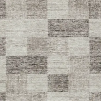 5' X 8' Beige And Gray Geometric Washable Indoor Outdoor Area Rug