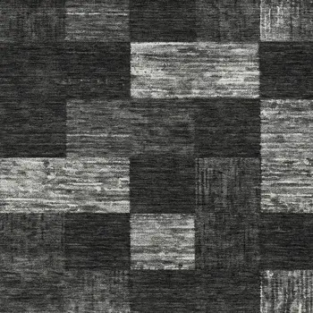 9' X 12' Black And Gray Geometric Washable Indoor Outdoor Area Rug