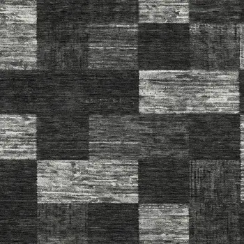 10' X 14' Black And Gray Geometric Washable Indoor Outdoor Area Rug