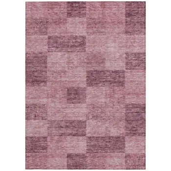 3' X 5' Blush And Pink Geometric Washable Indoor Outdoor Area Rug