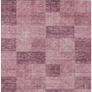 9' X 12' Blush And Pink Geometric Washable Indoor Outdoor Area Rug