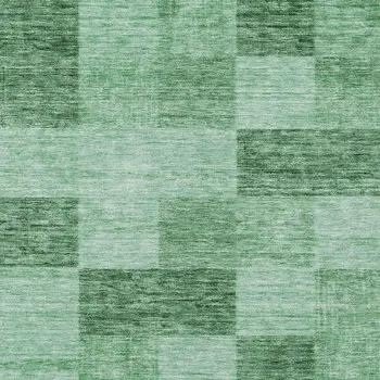 5' X 8' Light Green And Dark Green Geometric Washable Indoor Outdoor Area Rug