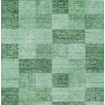 10' X 14' Light Green And Dark Green Geometric Washable Indoor Outdoor Area Rug