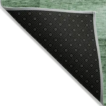 10' X 14' Light Green And Dark Green Geometric Washable Indoor Outdoor Area Rug