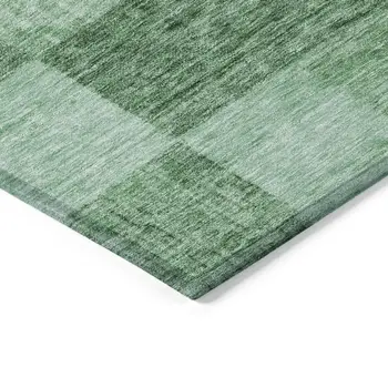 10' X 14' Light Green And Dark Green Geometric Washable Indoor Outdoor Area Rug