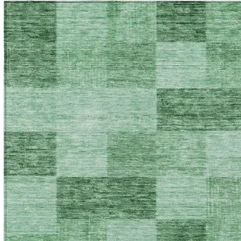 10' X 14' Light Green And Dark Green Geometric Washable Indoor Outdoor Area Rug