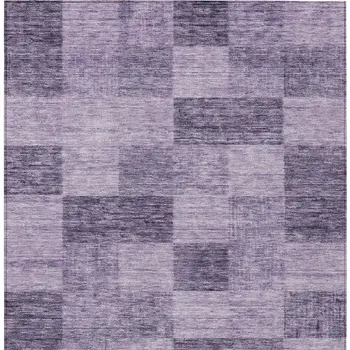 3' X 5' Purple And Lavender Geometric Washable Indoor Outdoor Area Rug