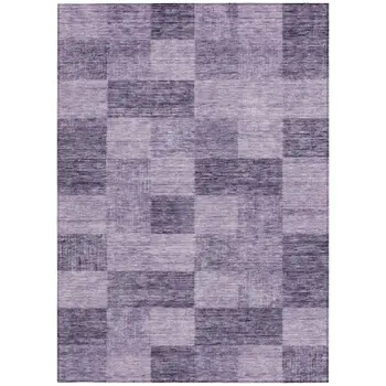 5' X 8' Purple And Lavender Geometric Washable Indoor Outdoor Area Rug
