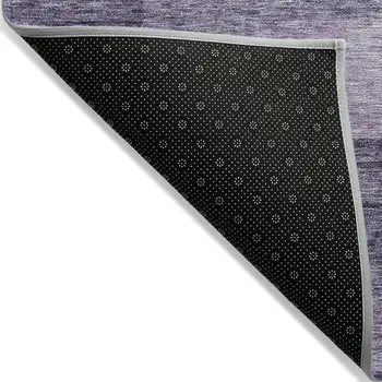 8' Purple And Lavender Round Geometric Washable Indoor Outdoor Area Rug