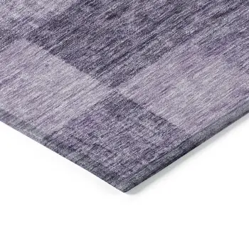 8' Purple And Lavender Round Geometric Washable Indoor Outdoor Area Rug