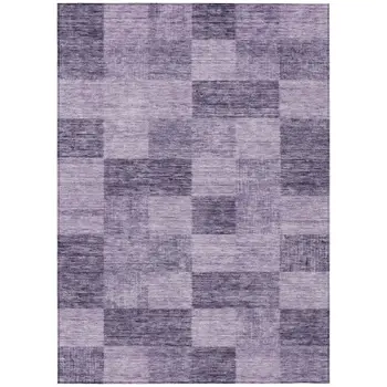 9' X 12' Purple And Lavender Geometric Washable Indoor Outdoor Area Rug