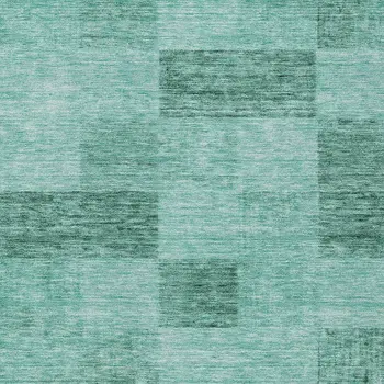 3' X 5' Blue And Aqua Geometric Washable Indoor Outdoor Area Rug
