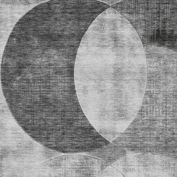 3' X 5' Gray And Charcoal Geometric Washable Indoor Outdoor Area Rug