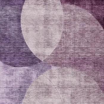 3' X 5' Purple And Lavender Geometric Washable Indoor Outdoor Area Rug