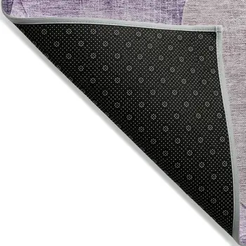 5' X 8' Purple And Lavender Geometric Washable Indoor Outdoor Area Rug
