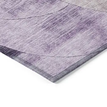 5' X 8' Purple And Lavender Geometric Washable Indoor Outdoor Area Rug