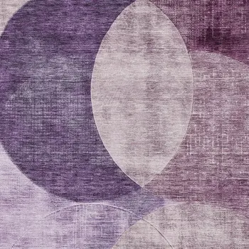 9' X 12' Purple And Lavender Geometric Washable Indoor Outdoor Area Rug