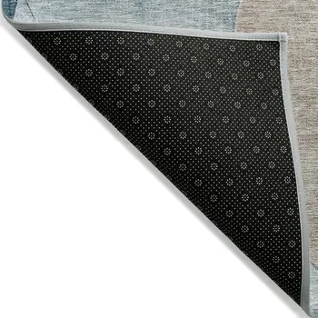 9' X 12' Rust Beige And Teal Blue Geometric Washable Indoor Outdoor Area Rug