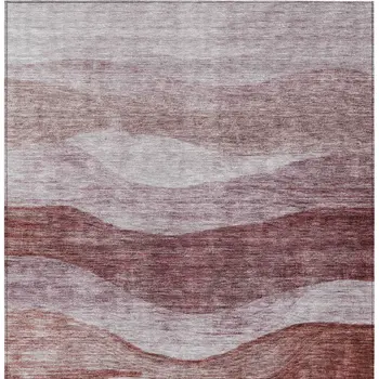 10' X 14' Blush And Brown Abstract Washable Indoor Outdoor Area Rug
