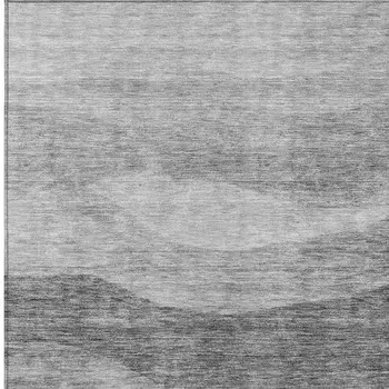 10' X 14' Gray And Charcoal Abstract Washable Indoor Outdoor Area Rug