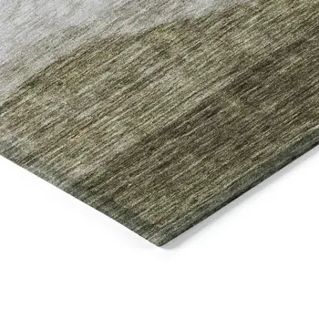 3' X 5' Taupe And Beige Abstract Washable Indoor Outdoor Area Rug