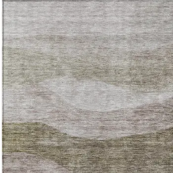 8' X 10' Taupe And Beige Abstract Washable Indoor Outdoor Area Rug