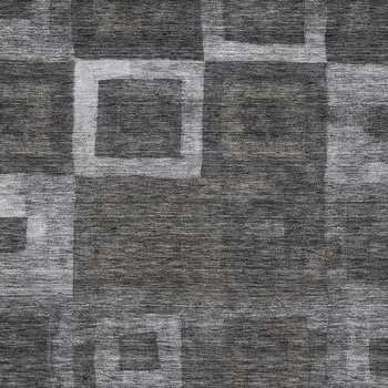 5' X 8' Black And Gray Geometric Washable Indoor Outdoor Area Rug