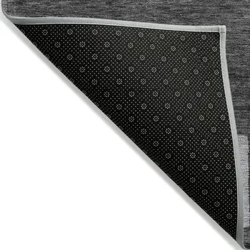8' X 10' Black And Gray Geometric Washable Indoor Outdoor Area Rug