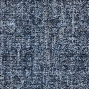 10' X 14' Blue And Black Damask Washable Indoor Outdoor Area Rug