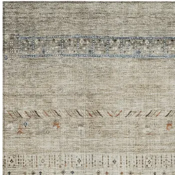 8' X 10' Brown Blue And Beige Southwestern Washable Indoor Outdoor Area Rug