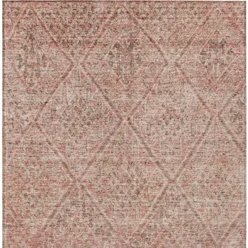 8' X 10' Pink And Brown Moroccan Washable Indoor Outdoor Area Rug