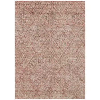 9' X 12' Pink And Brown Moroccan Washable Indoor Outdoor Area Rug