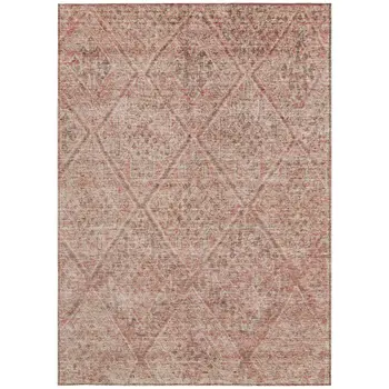 9' X 12' Pink And Brown Moroccan Washable Indoor Outdoor Area Rug