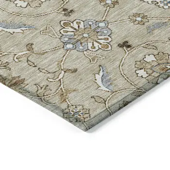 3' X 5' Beige Blue And Brown Moroccan Washable Indoor Outdoor Area Rug