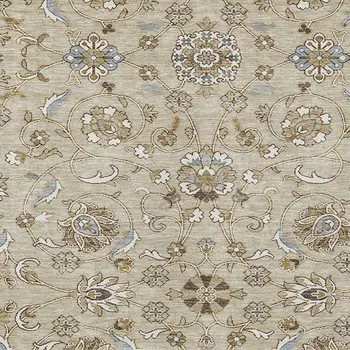 9' X 12' Beige Blue And Brown Moroccan Washable Indoor Outdoor Area Rug