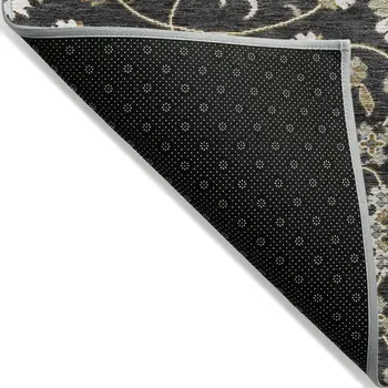3' X 5' Black Brown And Ivory Moroccan Washable Indoor Outdoor Area Rug
