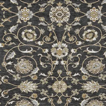 10' X 14' Black Brown And Ivory Moroccan Washable Indoor Outdoor Area Rug