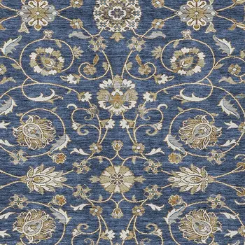 3' X 5' Navy Blue Brown And Ivory Moroccan Washable Indoor Outdoor Area Rug