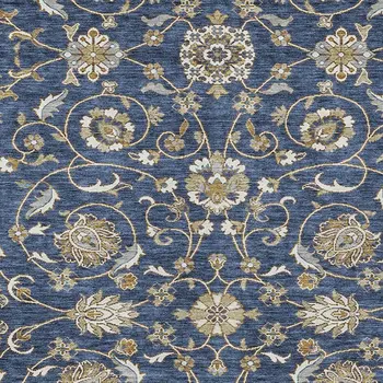 8' X 10' Navy Blue Brown And Ivory Moroccan Washable Indoor Outdoor Area Rug