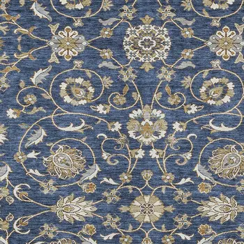 10' X 14' Navy Blue Brown And Ivory Moroccan Washable Indoor Outdoor Area Rug