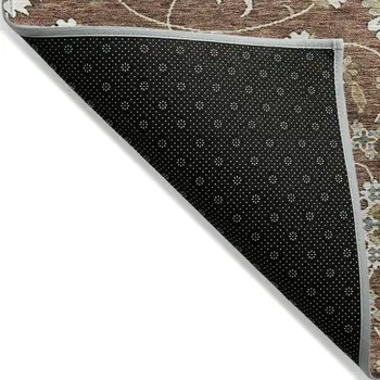 5' X 8' Brown Ivory And Gray Moroccan Washable Indoor Outdoor Area Rug