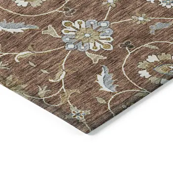 9' X 12' Brown Ivory And Gray Moroccan Washable Indoor Outdoor Area Rug
