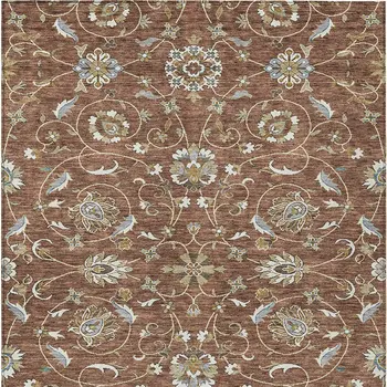 10' X 14' Brown Ivory And Gray Moroccan Washable Indoor Outdoor Area Rug