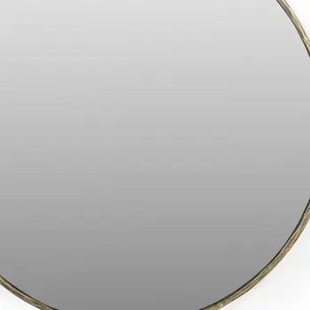 36" Brass Round Iron Framed Accent Mirror