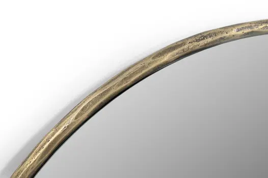 30" Brass Round Iron Framed Accent Mirror
