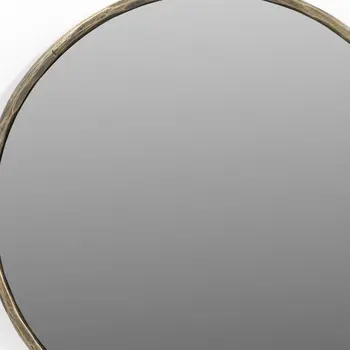 30" Brass Round Iron Framed Accent Mirror