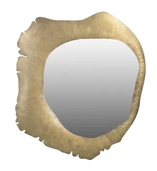 40" Brass Abstract Iron Framed Accent Mirror